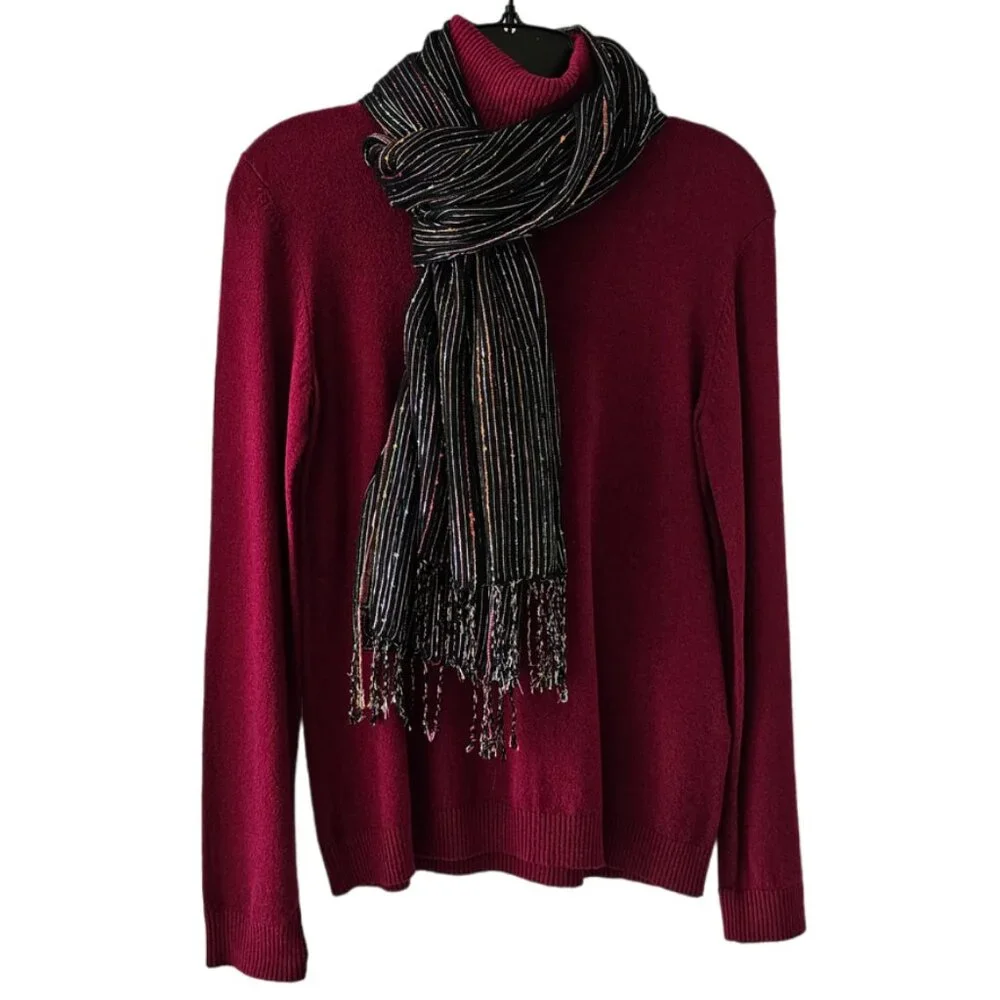 Petite Sophisticate Long Sleeve Turtleneck Top | NWT | SP | Raspberry Pink - Picture 9 of 16